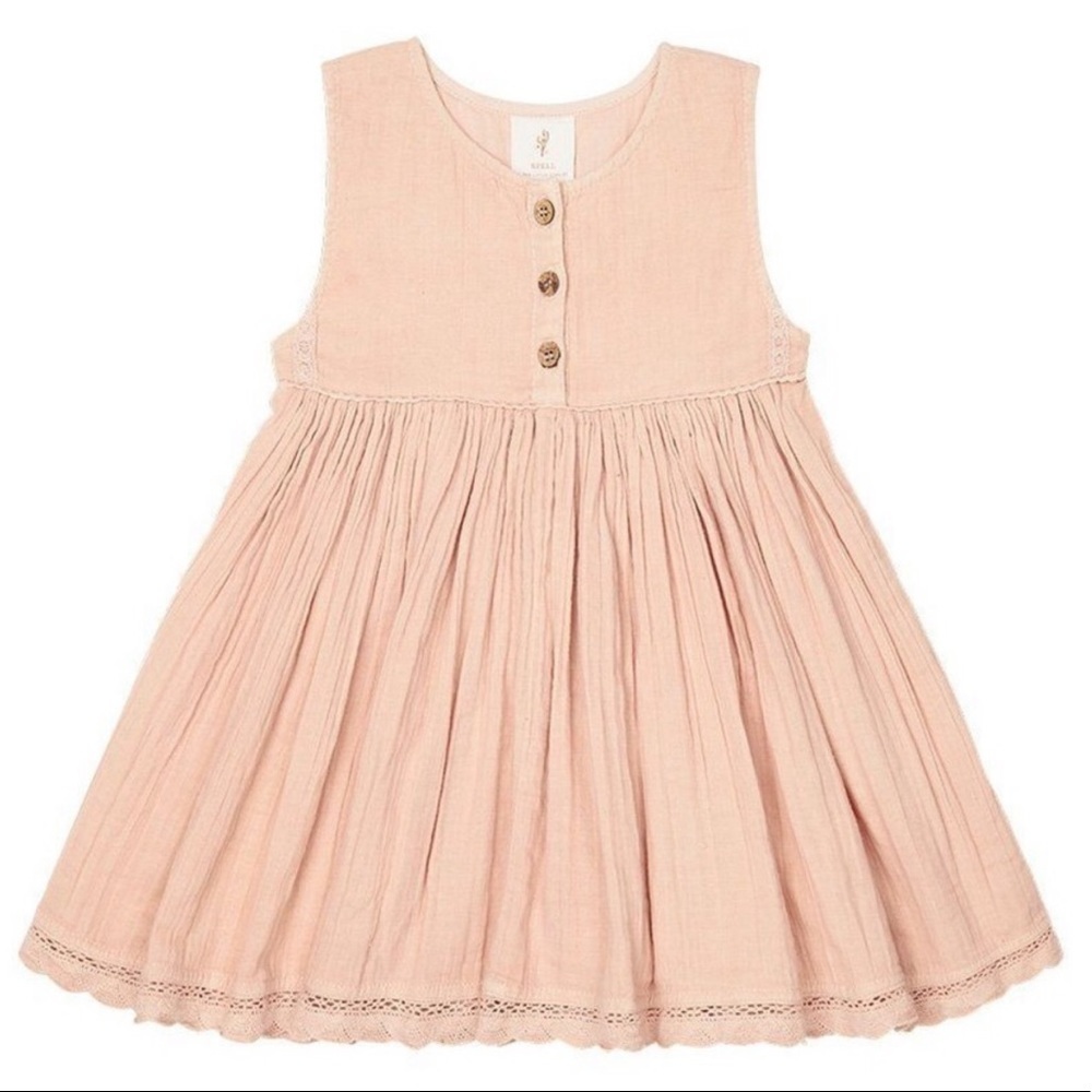 SPELL & The Little Gypsies‎ Ava Botanically Dyed Cotton Sleeveless Dress Rose 3Y